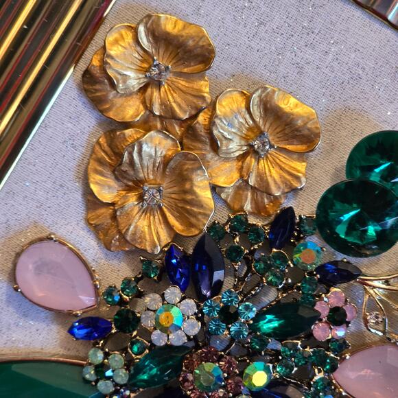 Hand Crafted Framed Jewelry Art 6.5"W x 8.5"H - Picture 2 of 8